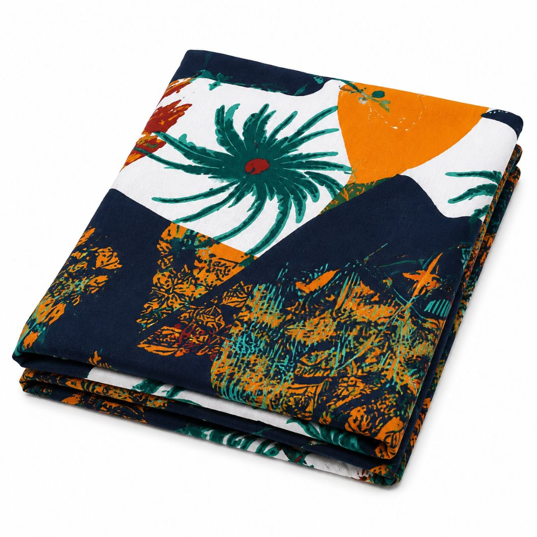 Premium Vintage Abstract Botanical Print Fabric